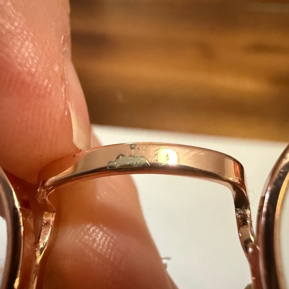Warby Parker prescription eyeglasses Colby Rose Gold Narrow Frame Pre Owned